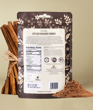 Australian Certified Organic Ceylon Cinnamon Powder - Fresh Ground, Sweet Aroma