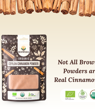 Australian Certified Organic Ceylon Cinnamon Powder - Fresh Ground, Sweet Aroma